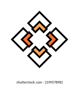 app ui Pfeil Farbe Symbol Vektorgrafik. app ui Pfeil Schild. einzelne Symbolillustration