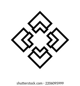 app ui arrow line icon vector. app ui arrow sign. isolated contour symbol black illustration