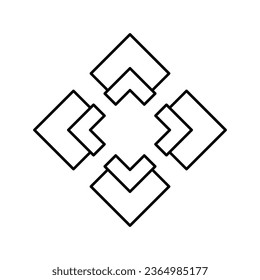 app ui arrow line icon vector. app ui arrow sign. isolated contour symbol black illustration