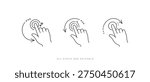 App UI Hand finger tap gesture icon set  –swipe, Tap, Hand Pointer Tap, hand cursor click, Rotate, drag, zoom, Scroll and Rotate Vector Icon