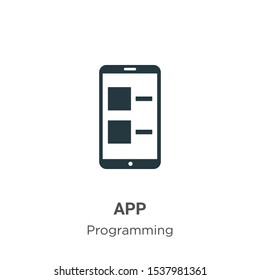 App vector icon on white background. Flat vector app icon symbol sign from modern programming collection for mobile concept and web apps design.