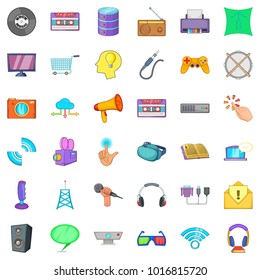 App widget icons set. Cartoon set of 36 app widget vector icons for web isolated on white background