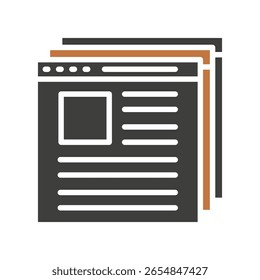 App Window dual tone color, mini illustration icon. use for modern concept, print, UI, UX kit, web and app development. Vector related to remote working, work from home.