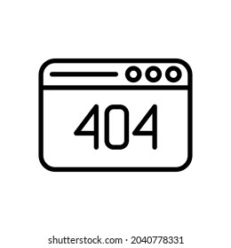 app window error 404 line icon vector design, editable stroke line icon