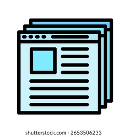 App Color del contorno de la ventana, mini icono de ilustración. uso para el concepto moderno, impresión, interfaz de usuario, kit de UX, Web y desarrollo de App. Vector relacionado con el trabajo a distancia, trabajo desde casa.
