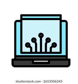 Cor do contorno da janela do aplicativo, mini ícone de ilustração. use para conceito moderno, impressão, interface do usuário, kit UX, web e desenvolvimento de aplicativo. Vetor relacionado ao trabalho remoto, trabalho em casa.