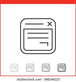 App windows icon. Vector icon in four different thickness. Linear style