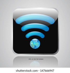 app, Wireless Network vector icons design.