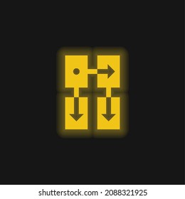 App yellow glowing neon icon