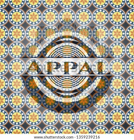 Appal arabic style badge. Arabesque decoration.