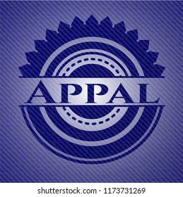 Appal badge with denim background