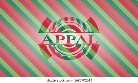 Appal christmas colors style badge. Vector Illustration. Detailed.