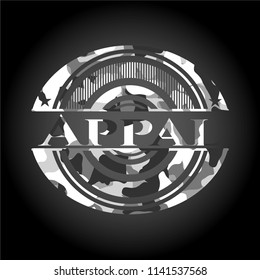 Appal grey camouflaged emblem