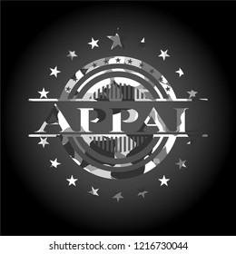 Appal grey camouflaged emblem
