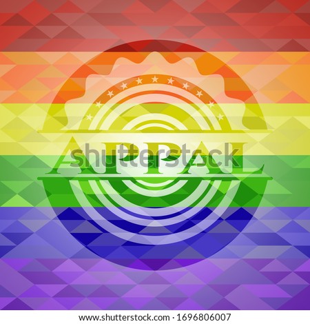Appal lgbt colors emblem. Vector Illustration. Mosaic.