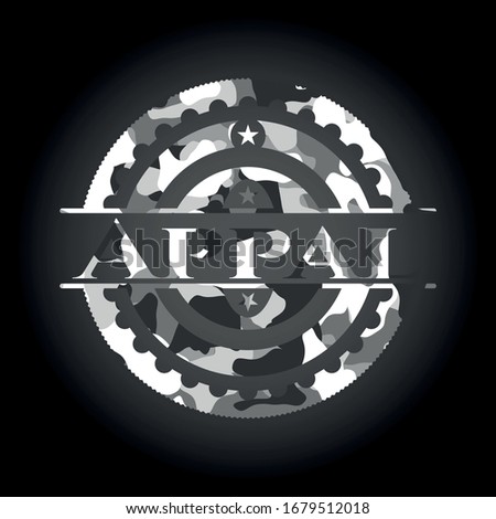 Appal on grey camouflaged texture