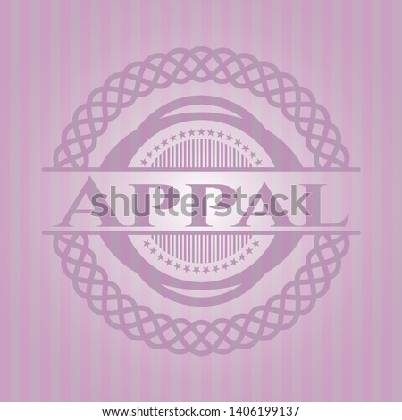 Appal retro pink emblem. Vector Illustration. Detailed.