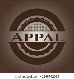 Appal retro style wooden emblem