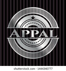 Appal silvery shiny emblem. Vector Illustration. Mosaic.
