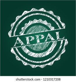 Appal written with chalkboard texture