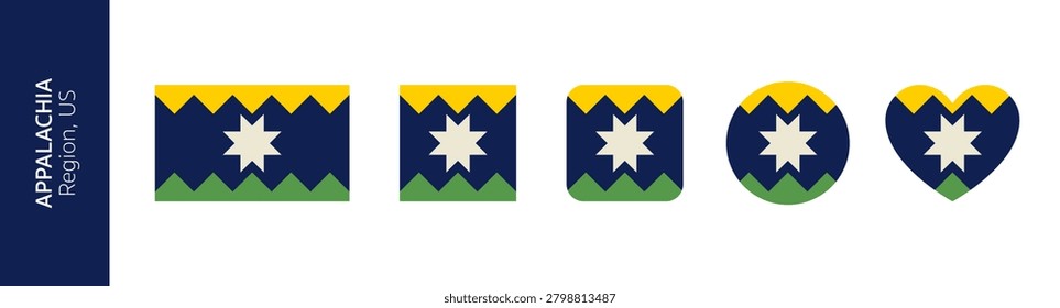 Appalachia region vector flag, United States