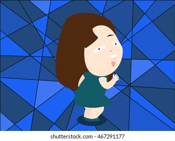 appalled girl vector