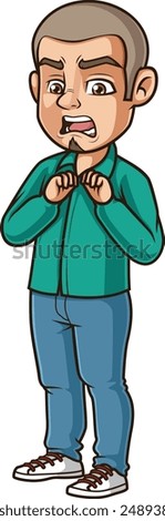 Appalled hispanic man vector illustration