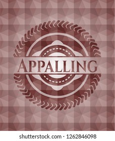 Appalling red seamless geometric badge.