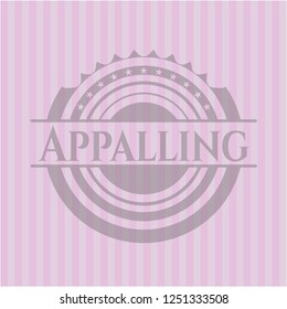 Appalling retro style pink emblem