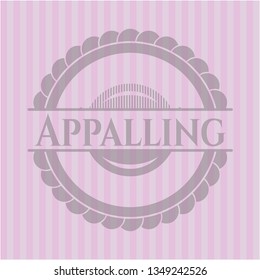 Appalling retro style pink emblem
