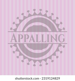 Appalling vintage pink emblem. Flat design. 