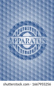 Apparatus blue hexagon emblem. Vector Illustration. Detailed.