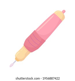 Apparatus for manicure. Milling cutter. Manicure tools drawn in cartoon style. Vector illustration isolated on white background.