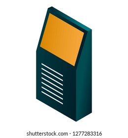 Apparatus for payment icon. Isometric of apparatus for payment vector icon for web design isolated on white background