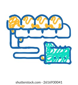 apparatus for pneumatic massage doodle icon sketch vector. apparatus for pneumatic massage sign. isolated symbol illustration
