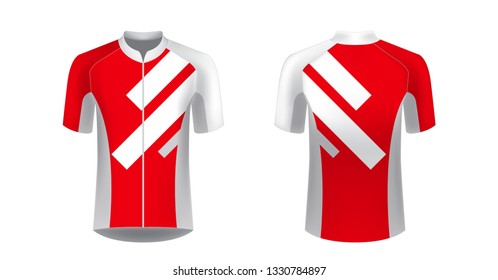 Apparel blank for triathlon, cycling, running competition, marathon and racing games. T-shirt sport design concept. Gaming casual clothing concept. Soccer sportswear. Sublimation print. Tech pack.