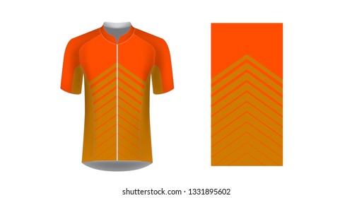 Apparel blank for triathlon, cycling, running competition, marathon and racing games. T-shirt sport design concept. Gaming casual clothing concept. Soccer sportswear. Sublimation print. Tech pack.