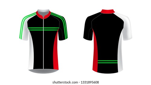 Apparel blank for triathlon, cycling, running competition, marathon and racing games. T-shirt sport design concept. Gaming casual clothing concept. Soccer sportswear. Sublimation print. Tech pack.
