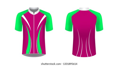 Apparel blank for triathlon, cycling, running competition, marathon and racing games. T-shirt sport design concept. Gaming casual clothing concept. Soccer sportswear. Sublimation print. Tech pack.