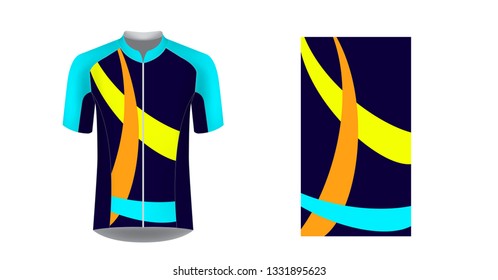 Apparel blank for triathlon, cycling, running competition, marathon and racing games. T-shirt sport design concept. Gaming casual clothing concept. Soccer sportswear. Sublimation print. Tech pack.