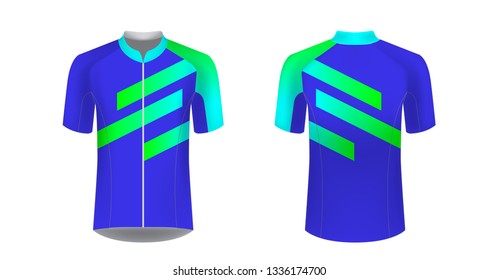 Apparel blank for triathlon, cycling, running competition, marathon and racing games. T-shirt sport design concept. Gaming casual clothing concept. Soccer sportswear. Sublimation print. Tech pack.