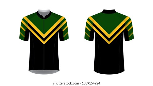 Apparel blank for triathlon, cycling, running competition, marathon and racing games. T-shirt sport design concept. Gaming casual clothing concept. Soccer sportswear. Sublimation print. Tech pack.