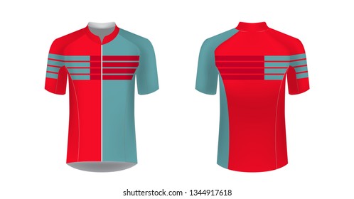 Apparel blank for triathlon, cycling, running competition, marathon and racing games. T-shirt sport design concept. Gaming casual clothing concept. Soccer sportswear. Sublimation print. Tech pack.