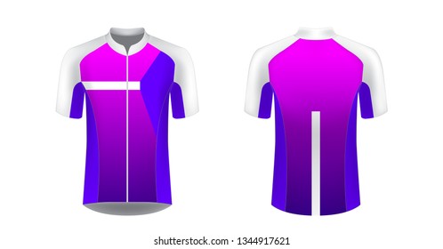 Apparel blank for triathlon, cycling, running competition, marathon and racing games. T-shirt sport design concept. Gaming casual clothing concept. Soccer sportswear. Sublimation print. Tech pack.