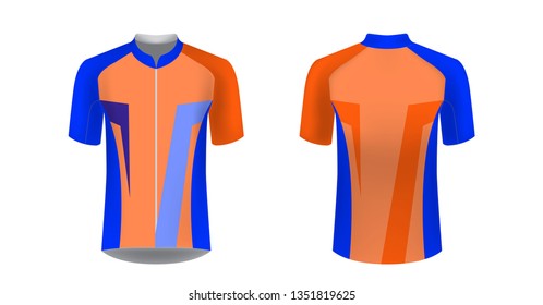 Apparel blank for triathlon, cycling, running competition, marathon and racing games. T-shirt sport design concept. Gaming casual clothing concept. Soccer sportswear. Sublimation print. Tech pack.