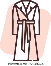 Apparel coat, illustration, vector on white background.