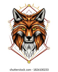 apparel design template. fox illustration vector.