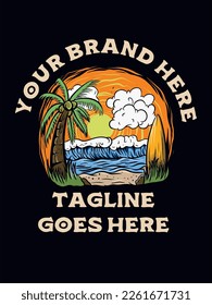 
apparel design with the theme of summer illustration