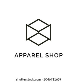 Apparel, fashion, flower shape, minimalist logo design, vector, illustration, decoration, X,  emblem, concept design, creative symbol, icon, brand, logotype set,  business sign, badges, template