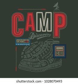 Apparel Graphic design with camp and outdoor adventure ideas